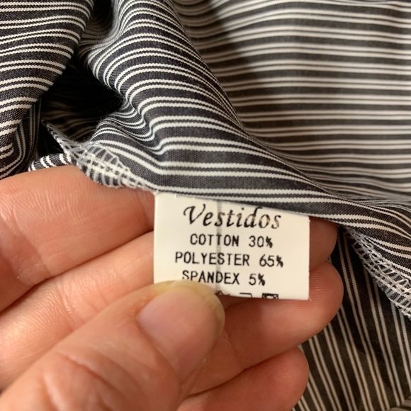 Vestidos Pinstripe Ruffle Wrap Mini Skirt - Black & White - Size S - Picture 3 of 6